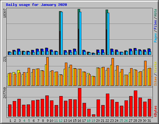 Daily usage for January 2020