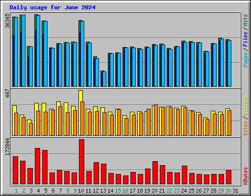 Daily usage for June 2024