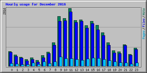 Hourly usage for December 2016