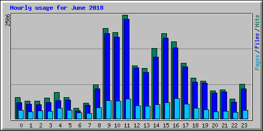 Hourly usage for June 2018