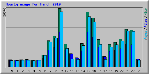 Hourly usage for March 2019