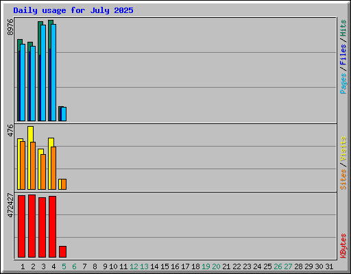 Daily usage for July 2025